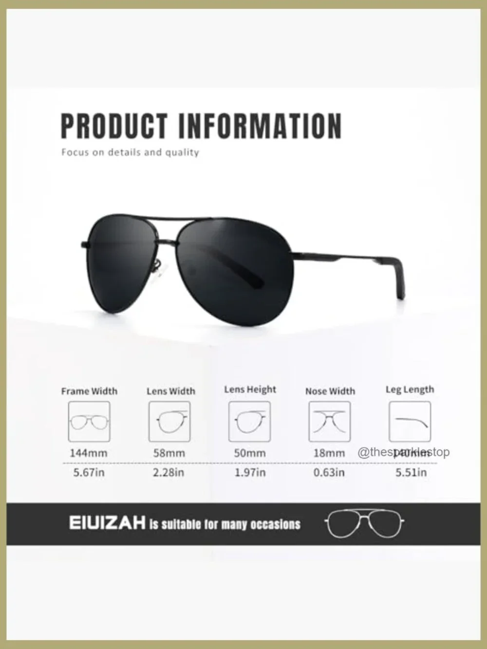 Polarized Aviator Sunglasses UV Protection Driving Fishing Metal Frame